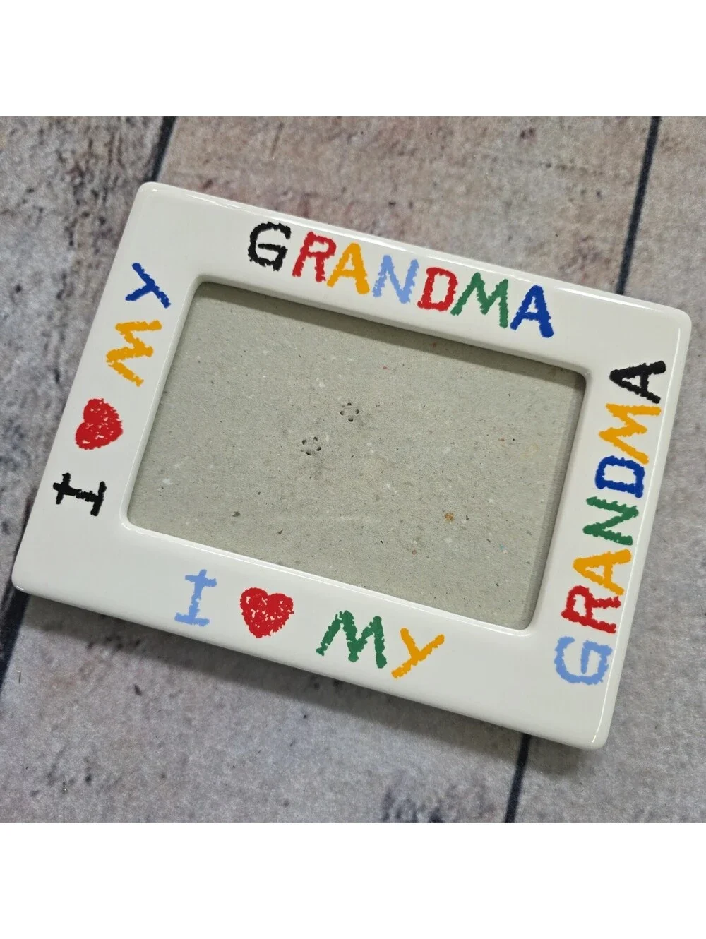 Vintage I ❤️ My Grandma Ceramic Picture Frame White